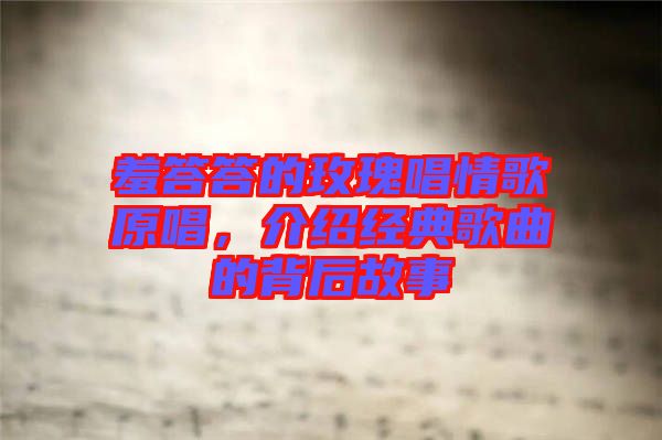 羞答答的玫瑰唱情歌原唱，介紹經(jīng)典歌曲的背后故事