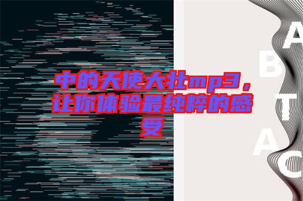 中的天使大壯mp3，讓你體驗(yàn)最純粹的感受