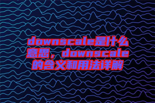 downscale是什么意思，downscale的含義和用法詳解