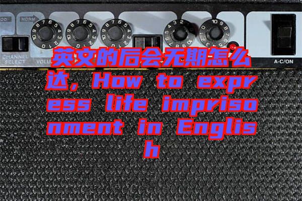 英文的后會無期怎么達，How to express life imprisonment in English