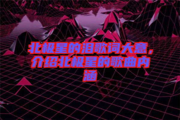 北極星的淚歌詞大意，介紹北極星的歌曲內(nèi)涵