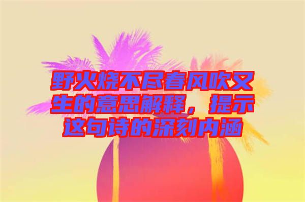 野火燒不盡春風(fēng)吹又生的意思解釋，提示這句詩(shī)的深刻內(nèi)涵