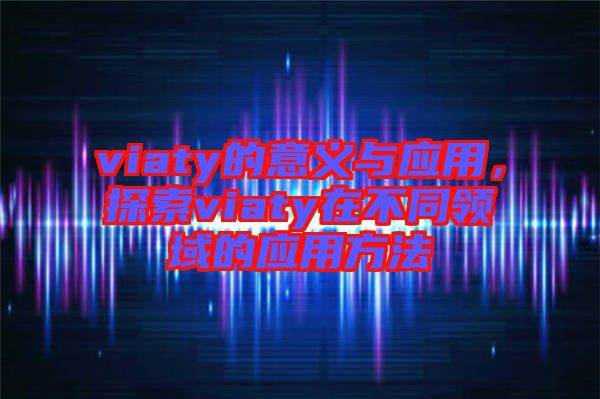 viaty的意義與應(yīng)用，探索viaty在不同領(lǐng)域的應(yīng)用方法