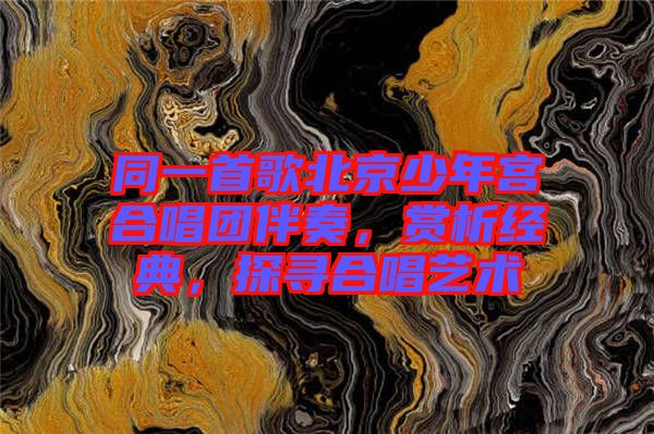 同一首歌北京少年宮合唱團伴奏，賞析經(jīng)典，探尋合唱藝術