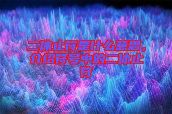 二休止符是什么意思，介紹符號中的二休止符