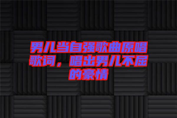 男兒當(dāng)自強歌曲原唱歌詞，唱出男兒不屈的豪情