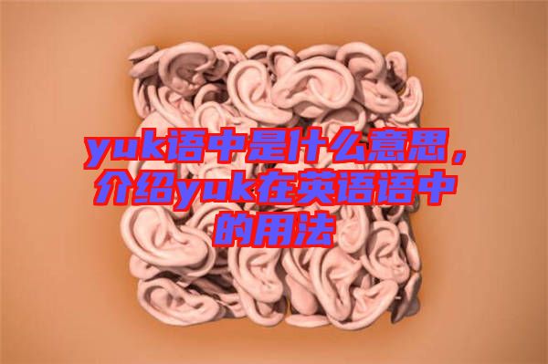 yuk語(yǔ)中是什么意思，介紹yuk在英語(yǔ)語(yǔ)中的用法