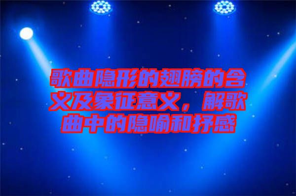 歌曲隱形的翅膀的含義及象征意義，解歌曲中的隱喻和抒感