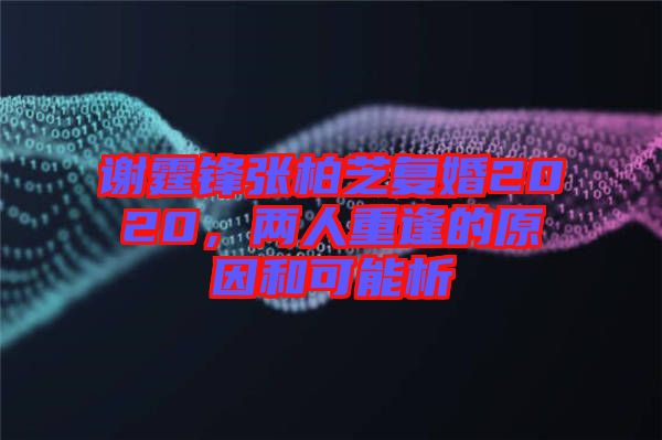 謝霆鋒張柏芝復(fù)婚2020，兩人重逢的原因和可能析