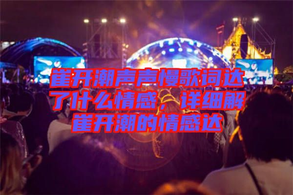 崔開潮聲聲慢歌詞達了什么情感，詳細解崔開潮的情感達