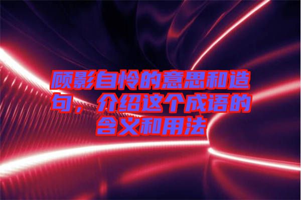 顧影自憐的意思和造句，介紹這個成語的含義和用法