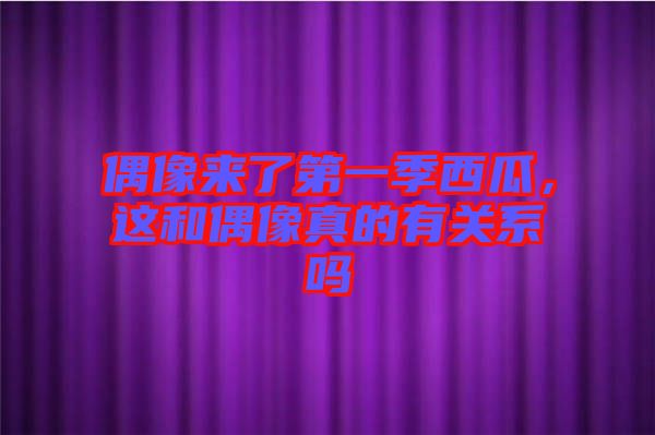 偶像來(lái)了第一季西瓜，這和偶像真的有關(guān)系嗎