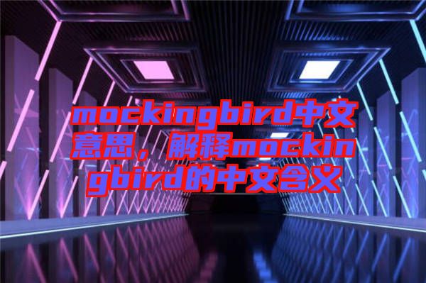 mockingbird中文意思，解釋mockingbird的中文含義