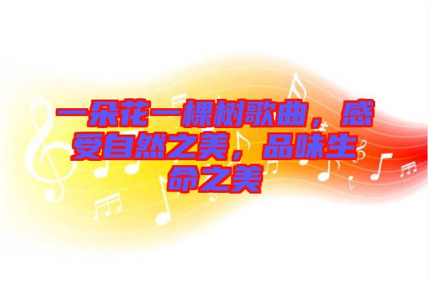 一朵花一棵樹歌曲，感受自然之美，品味生命之美