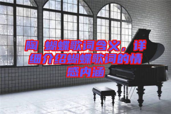 陶喆蝴蝶歌詞含義，詳細介紹蝴蝶歌詞的情感內涵