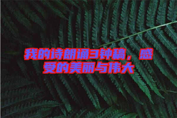 我的詩朗誦3鐘稿，感受的美麗與偉大