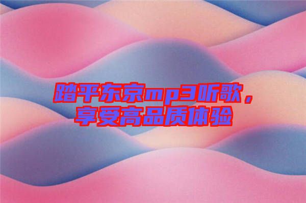 踏平東京mp3聽歌，享受高品質(zhì)體驗(yàn)