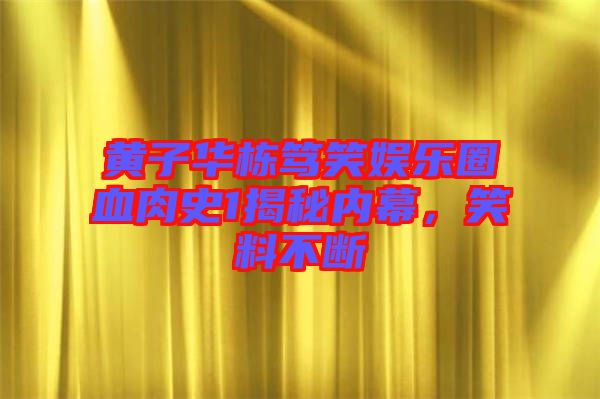 黃子華棟篤笑娛樂圈血肉史1揭秘內(nèi)幕，笑料不斷