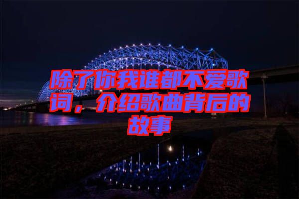 除了你我誰都不愛歌詞，介紹歌曲背后的故事