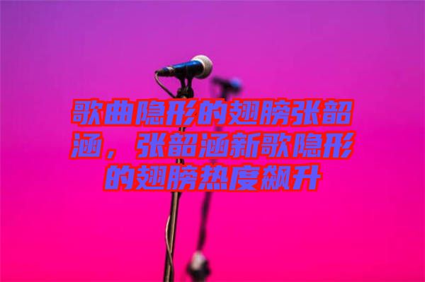 歌曲隱形的翅膀張韶涵，張韶涵新歌隱形的翅膀熱度飆升