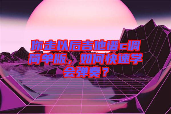 你走以后吉他譜c調(diào)簡單版，如何快速學會彈奏？