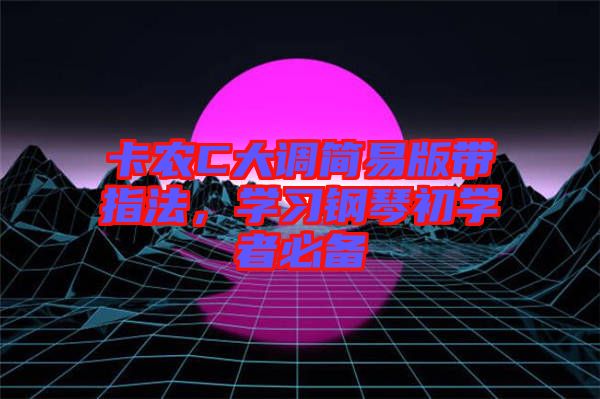 卡農(nóng)C大調(diào)簡易版帶指法，學習鋼琴初學者必備