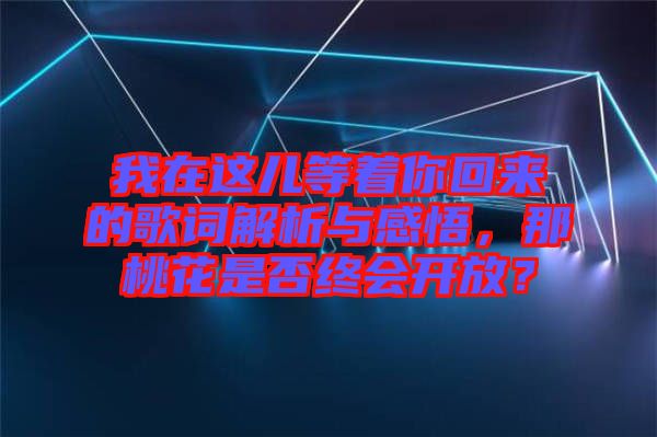 我在這兒等著你回來(lái)的歌詞解析與感悟，那桃花是否終會(huì)開(kāi)放？