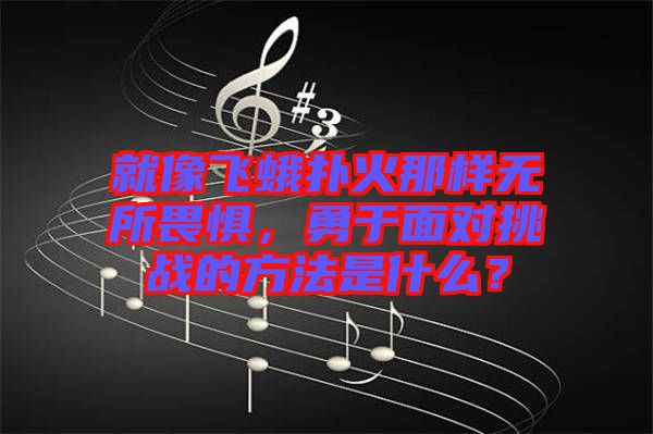 就像飛蛾撲火那樣無所畏懼，勇于面對挑戰(zhàn)的方法是什么？