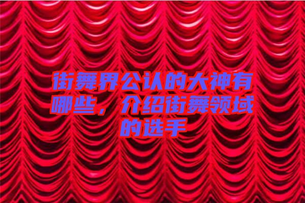 街舞界公認的大神有哪些，介紹街舞領域的選手