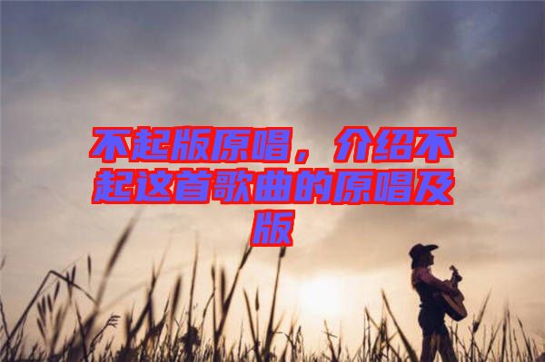 不起版原唱，介紹不起這首歌曲的原唱及版