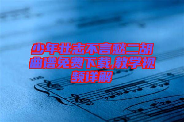 少年壯志不言愁二胡曲譜免費(fèi)下載,教學(xué)視頻詳解