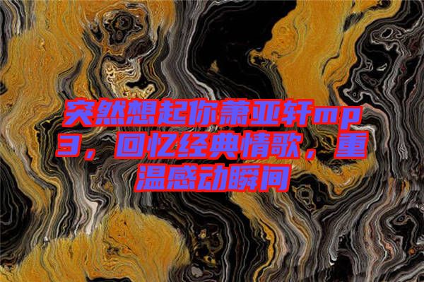 突然想起你蕭亞軒mp3，回憶經(jīng)典情歌，重溫感動(dòng)瞬間