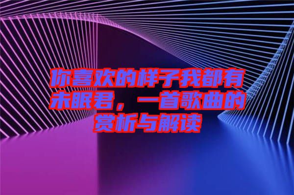 你喜歡的樣子我都有未眠君，一首歌曲的賞析與解讀