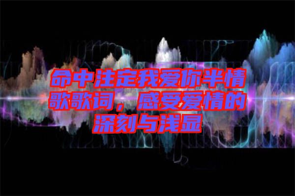 命中注定我愛你半情歌歌詞，感受愛情的深刻與淺顯