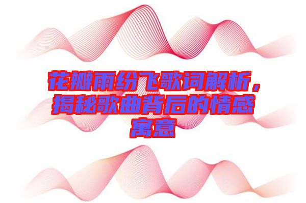 花瓣雨紛飛歌詞解析，揭秘歌曲背后的情感寓意