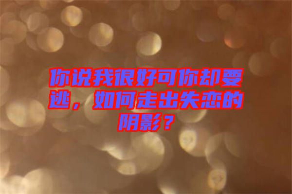 你說我很好可你卻要逃，如何走出失戀的陰影？