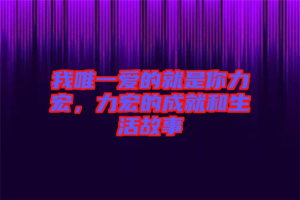 我唯一愛的就是你力宏，力宏的成就和生活故事