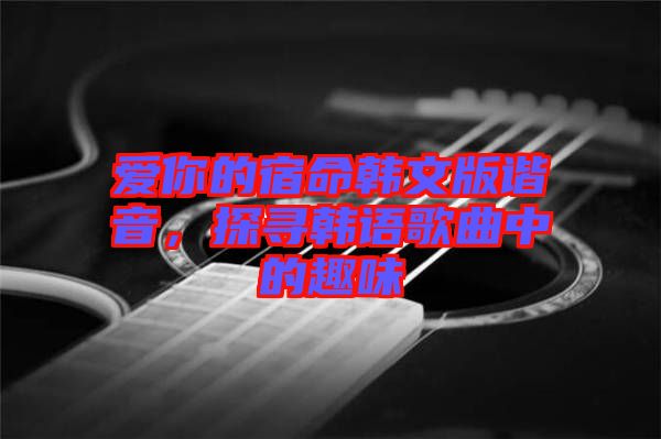 愛(ài)你的宿命韓文版諧音，探尋韓語(yǔ)歌曲中的趣味