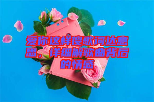 愛(ài)你這樣傻歌詞達(dá)意思，詳細(xì)解歌曲背后的情感