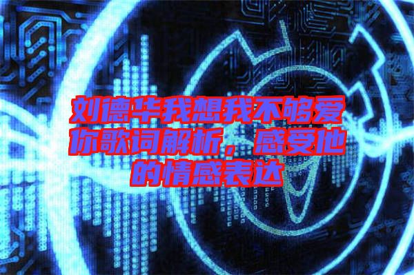 劉德華我想我不夠愛你歌詞解析，感受他的情感表達(dá)