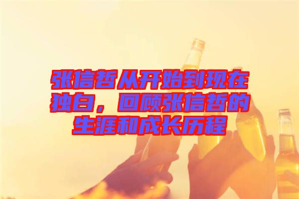 張信哲從開(kāi)始到現(xiàn)在獨(dú)白，回顧張信哲的生涯和成長(zhǎng)歷程