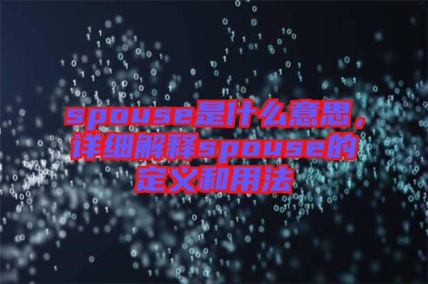 spouse是什么意思，詳細(xì)解釋spouse的定義和用法