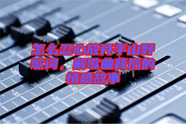 怎么忍心放開手山野歌詞，解歌曲背后的情感故事