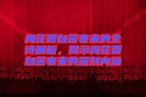 梅花香自苦寒來的全詩解析，揭示梅花香自苦寒來的深刻內(nèi)涵