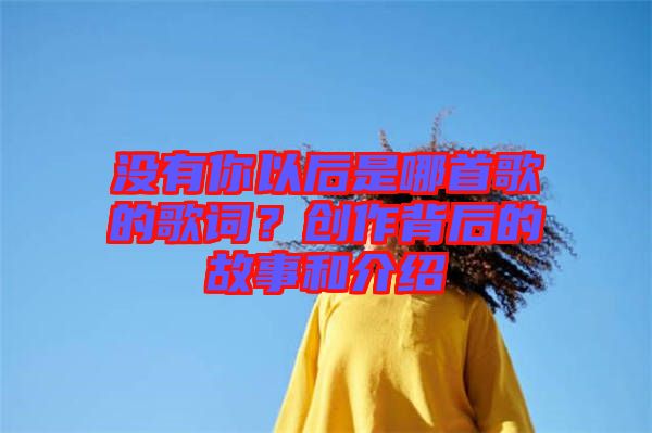 沒有你以后是哪首歌的歌詞？創(chuàng)作背后的故事和介紹