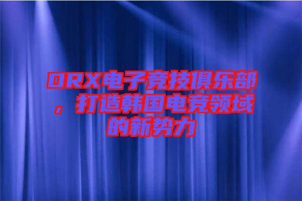 DRX電子競技俱樂部，打造韓國電競領(lǐng)域的新勢力