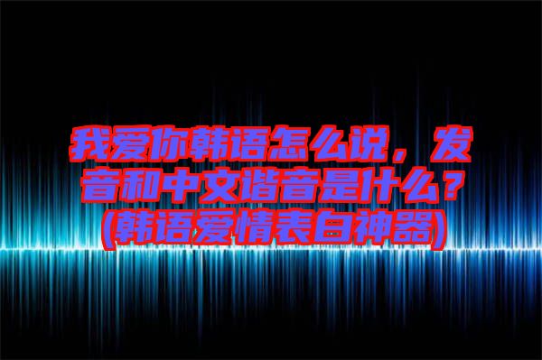 我愛你韓語怎么說，發(fā)音和中文諧音是什么？(韓語愛情表白神器)