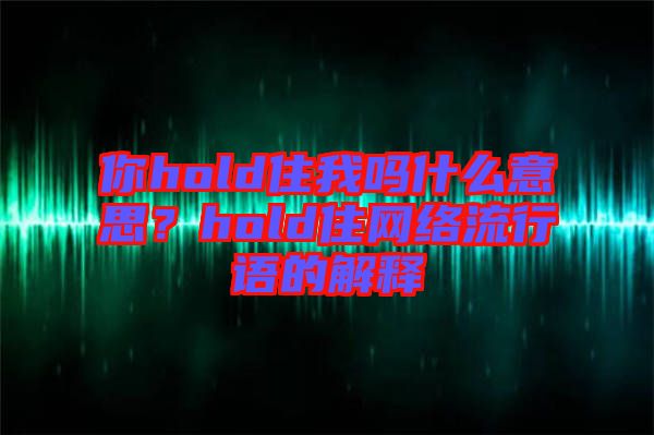 你hold住我嗎什么意思？hold住網(wǎng)絡(luò)流行語的解釋