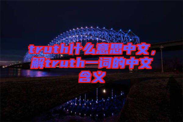 truth什么意思中文，解truth一詞的中文含義