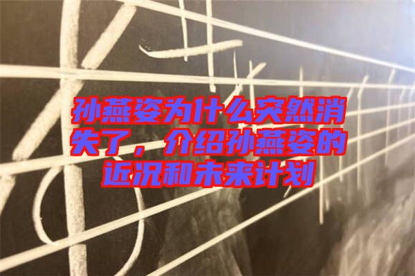 孫燕姿為什么突然消失了，介紹孫燕姿的近況和未來計劃